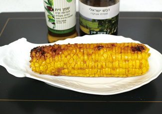 コーンの蜂蜜とニンニクのソース焼き